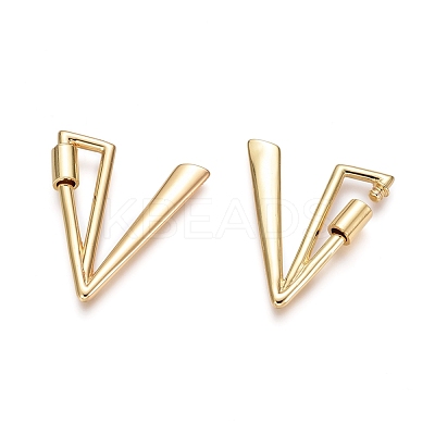 Brass Screw Carabiner Lock Charms KK-I663-01G-V-1