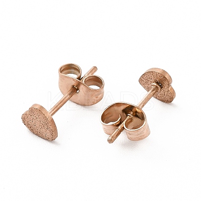 Ion Plating(IP) 304 Stainless Steel Haart Stud Earrings for Women EJEW-K243-02RG-1