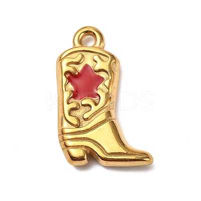 304 Stainless Steel Enamel Pendants STAS-P395-07G-1