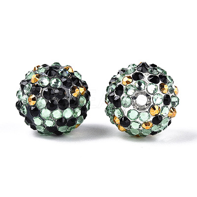 Halloween Theme Round Resin Rhinestone Beads OACR-T028-66E-1