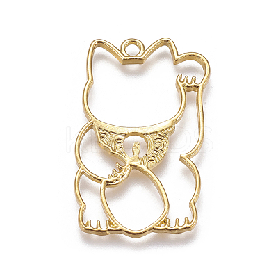 Zinc Alloy Kitten Open Back Bezel Pendants PALLOY-I126-14-1