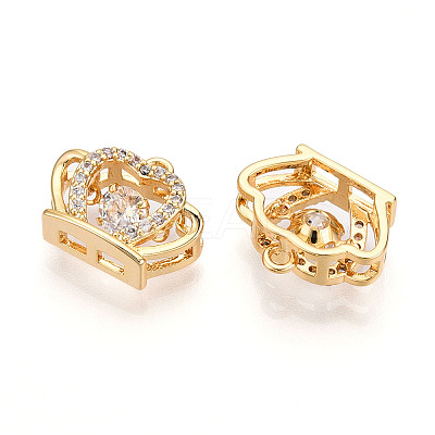 Brass Micro Pave Cubic Zirconia Charms KK-N261-90G-1