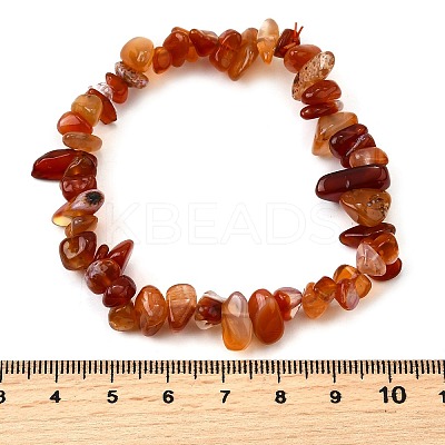 Natural Carnelian Beads Stretch Bracelets for Men Women BJEW-C105-01B-1
