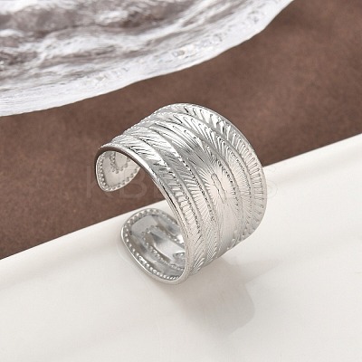 304 Stainless Steel Open Cuff Rings RJEW-A079-01F-P-1