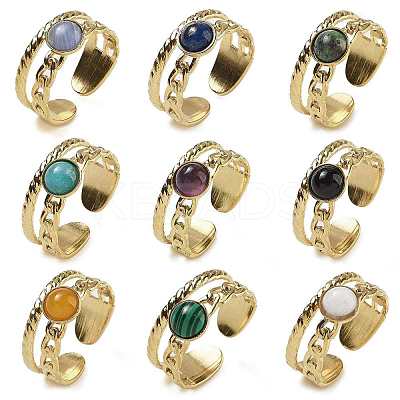Natural & Synthetic Gemstone Finger Rings RJEW-U027-06G-1