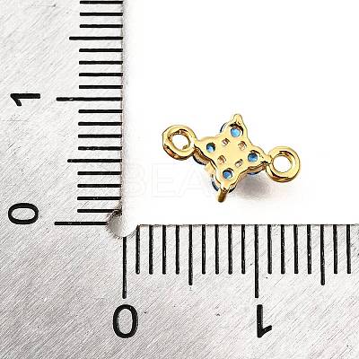 Brass Micro Pave Blue Cubic Zirconia Links KK-D356-06B-G-1