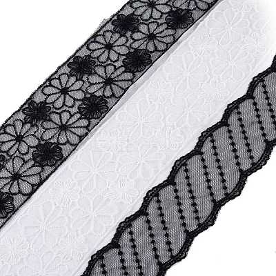 3Pcs 3 Style French Embroidery Lace Polyester Headband MRMJ-GF0001-38-1
