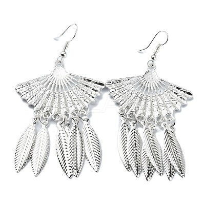 Silver Alloy Chandelier Earrings LS-EJEW-D092-02A-S-1