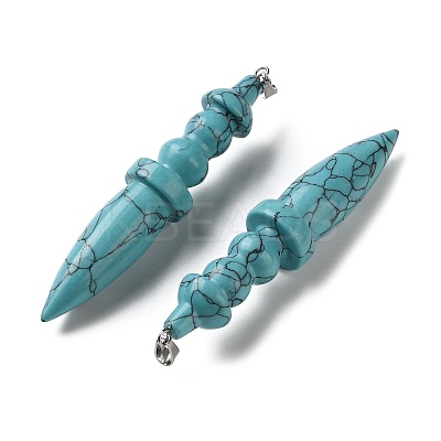 Dyed Synthetic Turquoise Big Pendants G-H338-03P-06-1
