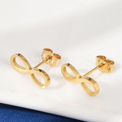 304 Stainless Steel Stud Earrings EJEW-Z089-40G-1