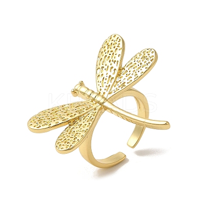 Rack Plating Brass Cuff Rings for Women RJEW-G325-04D-G-1