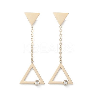 304 Stainless Steel Rhinestone Stud Earrings EJEW-Z089-17G-1