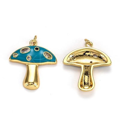 Autumn Theme Real 18K Gold Plated Brass Micro Pave Cubic Zirconia Pendants ZIRC-L100-019A-G-1