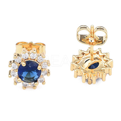 Cubic Zirconia Flower Stud Earrings EJEW-N011-60-1