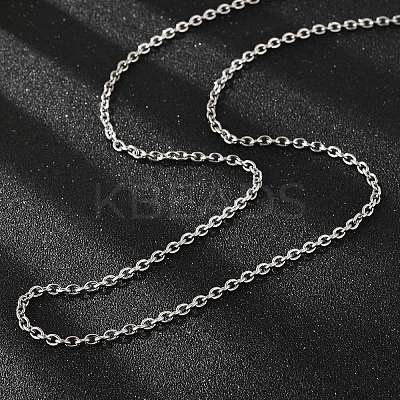 Tarnish Resistant 304 Stainless Steel Cable Chain Necklace Making STAS-P045-02P-1