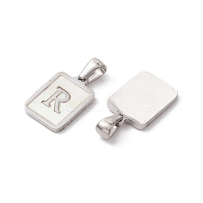 304 Stainless Steel Pave Shell Pendants STAS-G327-01P-R-1