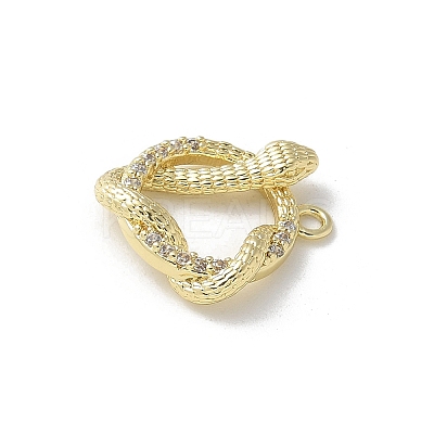 Brass Micro Pave Clear Cubic Zirconia Pendants LS-KK-S505-03G-04-1