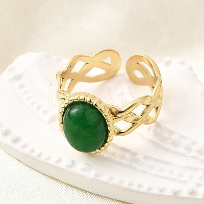 304 Stainless Steel Cuff Rings for Women RJEW-U062-02A-02G-1
