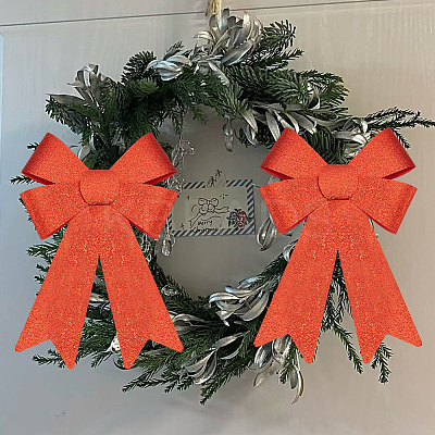 Christmas PVC Glitter Bowknot AJEW-SP0003-72C-01-1