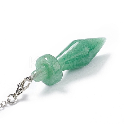 Mixed Natural & Synthetic Gemstone Pointed Dowsing Pendulums AJEW-B020-05P-1
