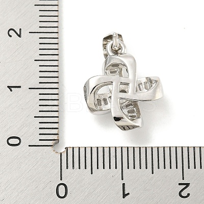 Rack Plating Brass Micro Pave Clear Cubic Zirconia Pendants KK-B093-19P-1
