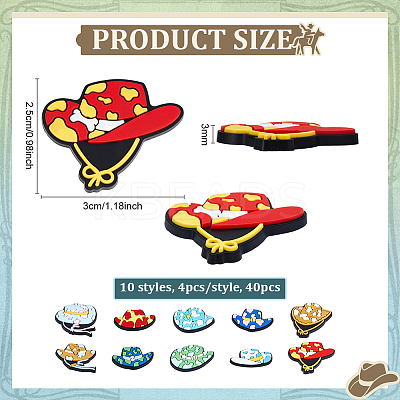 40Pcs 10 Styles PVC Cabochons PVC-PH0001-40-1