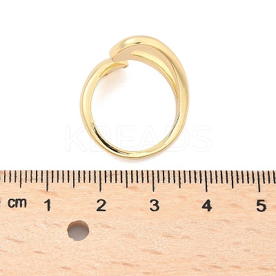 Rack Plating Brass Hollow Teardrop Open Cuff Rings X-RJEW-D009-01G-1
