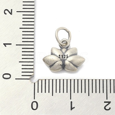 925 Sterling Silver Flower Charms with Jump Rings and 925 Stamp STER-M021-02AS-04-1