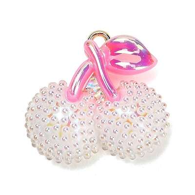 AB Color Alloy & Resin Beaded Pendants RE-CBA4A70-02A-1