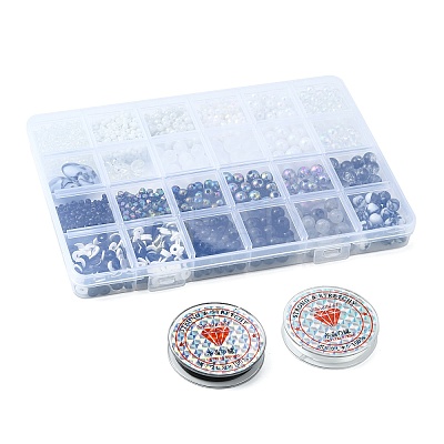 DIY Imitation Gemstone Stretch Bracelet Making Kit DIY-FS0003-32-1
