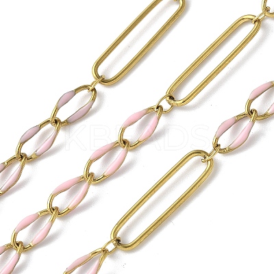 304 Stainless Steel Enamel Figaro Chains CHS-U003-02G-07-1