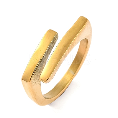 Ion Plating(IP) 304 Stainless Steel Open Cuff Finger Rings for Women RJEW-A414-23B-G-1