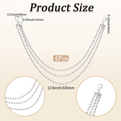 Iron Rhinestone Boot Strap Chains AJEW-WH20042-37-1