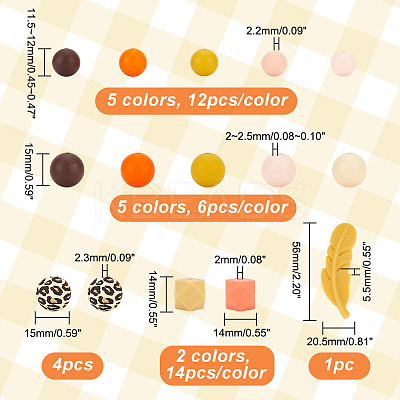 14 Style Food Grade Eco-Friendly Silicone Focal Beads SIL-GA0001-09-1