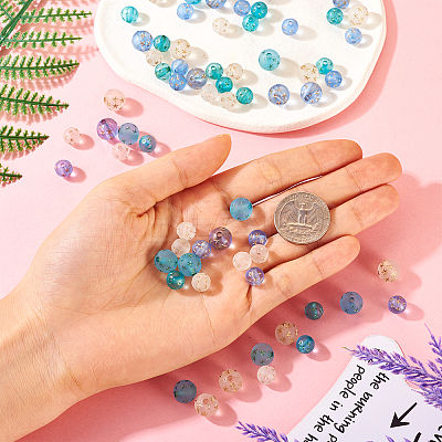 75Pcs 6 Styles Transparent Frosted Resin Beads RESI-TA0002-42-1