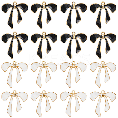 48Pcs 2 Colors Alloy Enamel Pendants ENAM-SC0006-56-1
