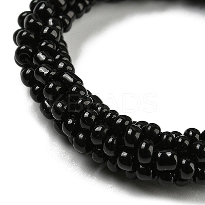 Crochet Glass Beads Braided Stretch Bracelet BJEW-K232-01I-1