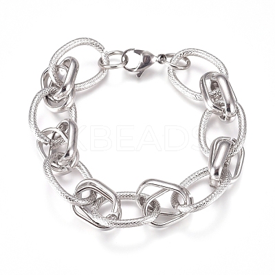 Tarnish Resistant 304 Stainless Steel Chain Bracelets BJEW-L661-07P-1