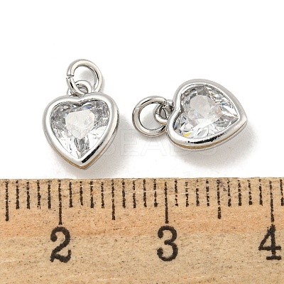 Brass Micro Pave Clear Cubic Zirconia Pendants KK-P275-33B-P-1