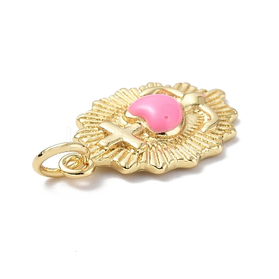 Eco-Friendly Rack Plating Brass Enamel Pendants KK-F845-32G-1