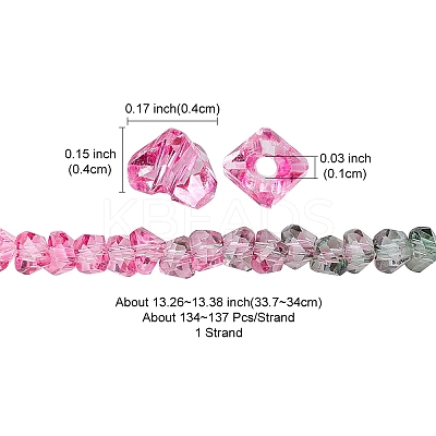 Transparent Baking Paint Glass Bead Strands GLAA-YW0003-17J-1
