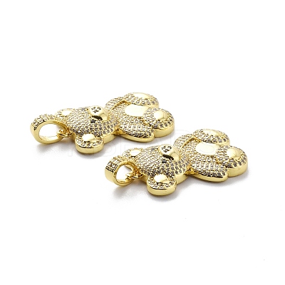Brass Cubic Zirconia Pendants KK-G446-17G-1