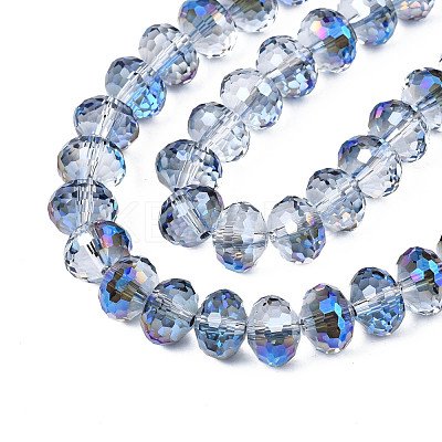 Electroplate Transparent Glass Beads Strands EGLA-N002-16-1