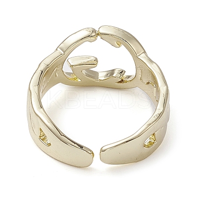 Rack Plating Brass Open Cuff Rings RJEW-K257-09G-1