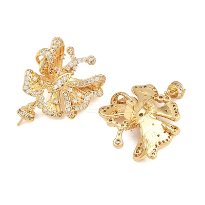Brass Micro Pave Cubic Zirconia Peg Bails CU-CBA8264-03G-1