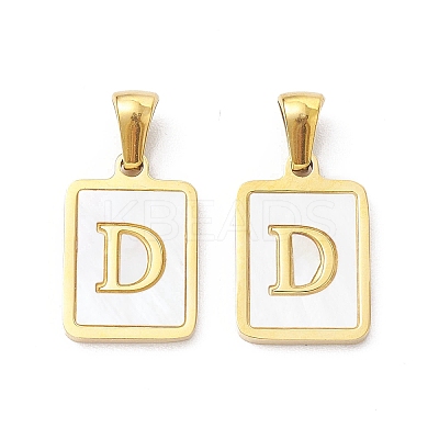 Ion Plating(IP) 304 Stainless Steel Pave Shell Pendants X-STAS-G327-01G-D-1