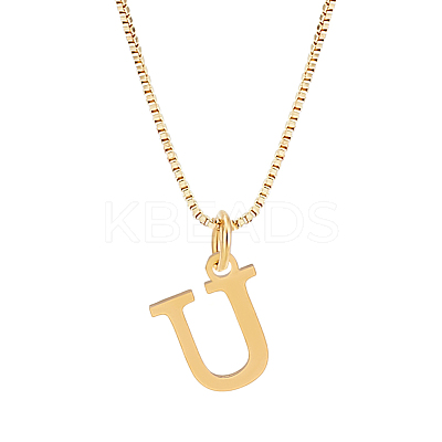 1pc 304 Stainless Steel Letter Pendant Necklaces NJEW-LP0001-38U-G-1
