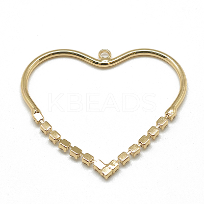 Brass Cubic Zirconia Pendants KK-T032-024G-1