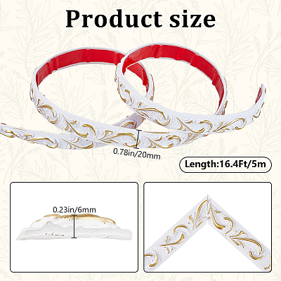 1 Roll PVC Self-Adhesive Flexible Molding Trim FIND-CP0002-10B-1