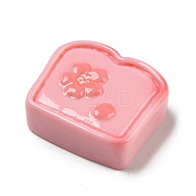 Spring Cherry Blossoms Theme Opaque Resin Toast Decoden Cabochons LS-RESI-E055-02F-1